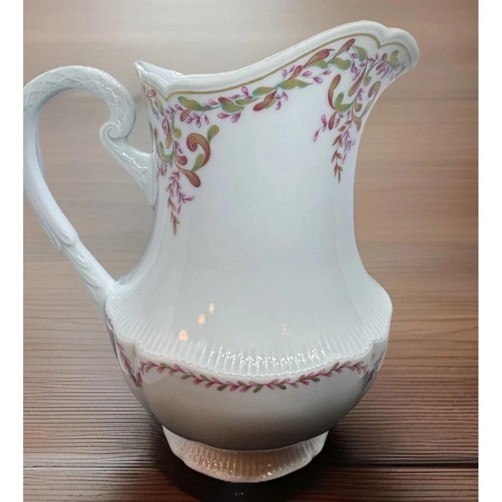 VTG Haviland Limoges France Pitcher Floral CARIGNAN Double Mark 7.5